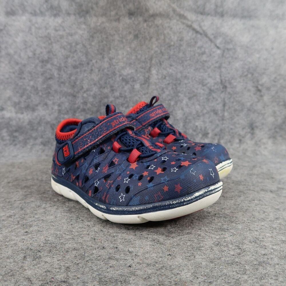 Stride Rite Shoes Baby 7 Sneaker Sandal Phibian Rubber Blue Red Water Play Kids